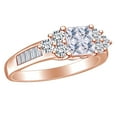 thumbnail image 2 of AFFY 1.25 Cttw Round & Princess Cut White Natural Diamond Engagement Ring In 14K Solid Rose Gold, 2 of 2