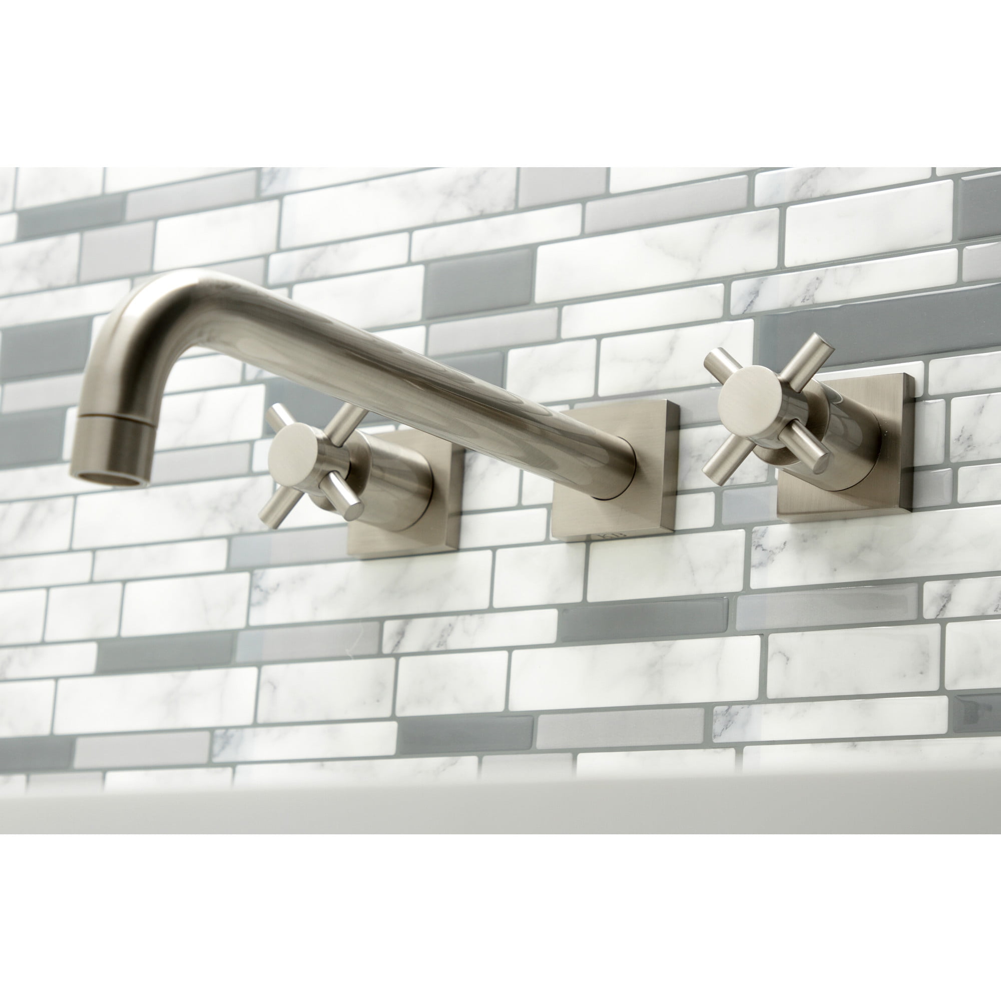 Kingston Brass KS6058DX Concord Two-Handle Wall Mount Roman Tub Faucet, Brushed Nickel