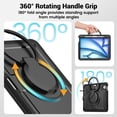 thumbnail image 5 of XYX Case for iPad Air 11 Inch M3 2025/M2 2024 (7th/6th Gen) with Rotating Stand, Shoulder Strap, 2in1 Shockproof Cover, Black, 5 of 7
