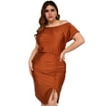 thumbnail image 1 of Vestido escote barco Roman Fashion/Tallas Extras, 4299 (Tabaco) cafe 38 Roman Fashion V-GR-4299-TABACO-ALL, 1 of 7