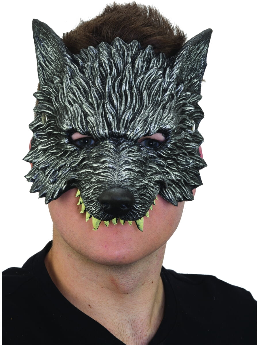 Adult's Silver Werewolf Animal Mask Costume Accessory
