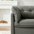 thumbnail image 3 of Modern Chenille Oversized Armchair - Living Room Accent Chair, Gray, 36" Wide, Soft Fabric, Comfy Lounge Seat for Bedroom/Balcony., 3 of 7