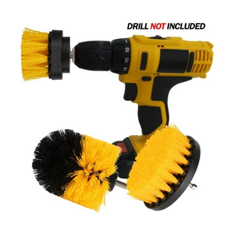 3Pcs Drill Brush Attachment Set - Power Scrubber Brush Cleaning Kit - All Purpose Drill Brush for Bathroom Surfaces, Grout, Floor, Tub, Shower, Tile, Corners, Kitchen - Fits Most