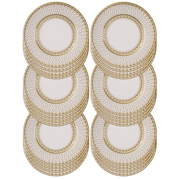 Talking Tables 24 platos de papel desechables grandes dorados, fuertes y resistentes, elegantes y bonitos, platos reciclables para Navidad, fiesta de cumpleaños, bodas, aniversario, 10.6 pi
