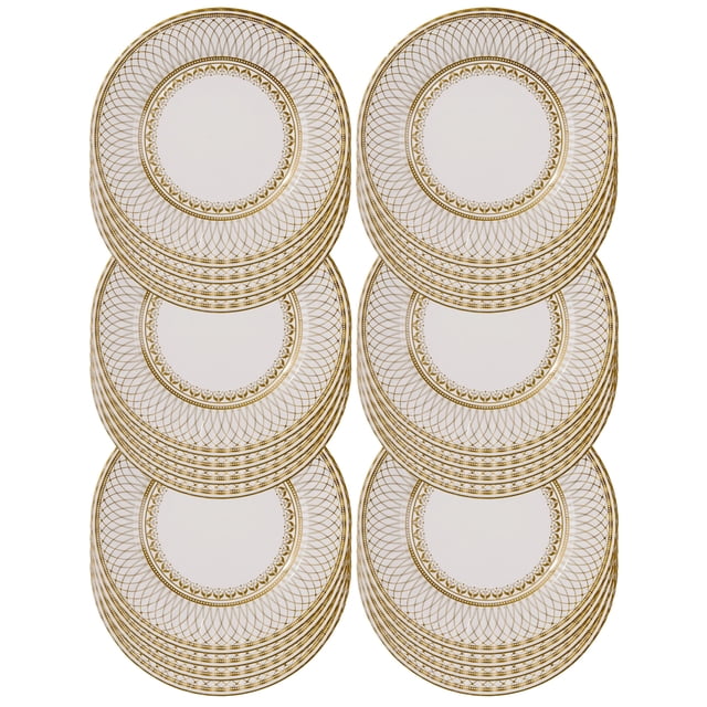 Talking Tables 24 platos de papel desechables grandes dorados, fuertes y resistentes, elegantes y bonitos, platos reciclables para Navidad, fiesta de cumpleaños, bodas, aniversario, 10.6 pi