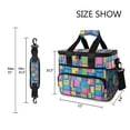 thumbnail image 3 of FORMRS Insulated Cooler Bag 24 Cans Capacity Soft Leakproof Lunch Box with Side Pockets, Colorful Geometric Pattern, 3 of 7