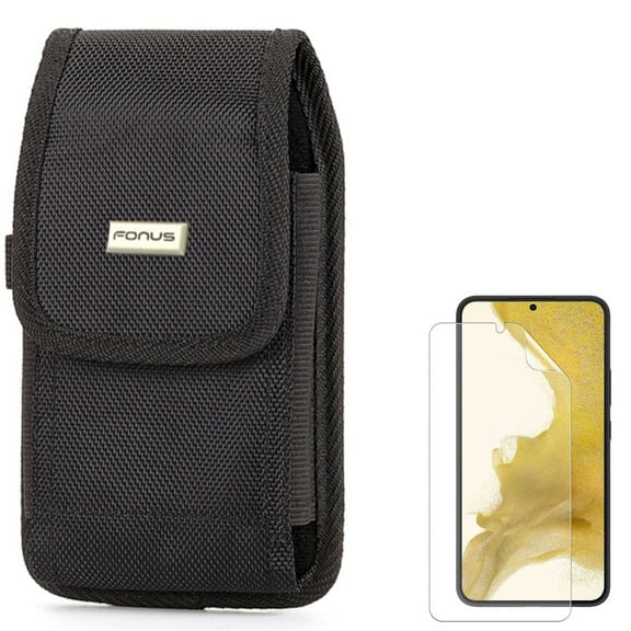 Case Belt Clip w Matte Screen Protector for Samsung Galaxy S21 - Rugged Holster Canvas, TPU Film Anti-Glare Anti-Fingerprint