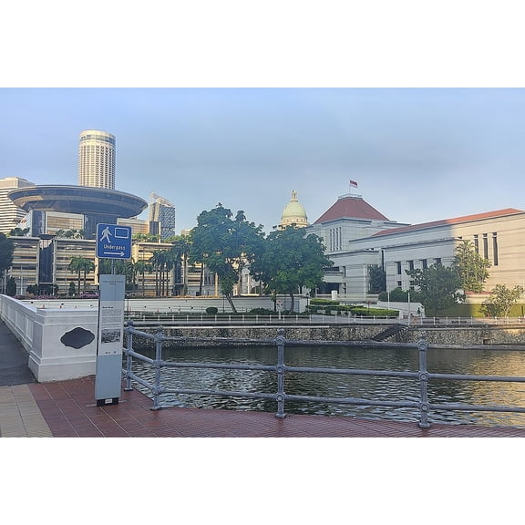 24x36 gallery poster, The Supreme Court left and the Parliament House right where the Singapore Parliament convenes