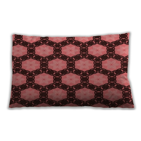 Ahgly Company Patterned Indoor Rectangular Bean Red Lumbar Throw Pillow, 13 inch by 19 inch