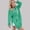Green, variant on Women's Hoodie Dress, Side Opening Long with Pockets for Fall Black L