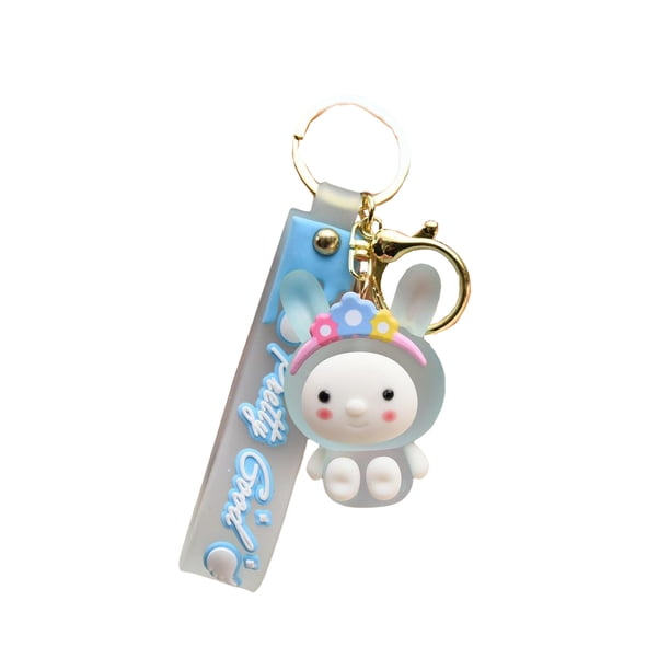 Qarigey llavero con anilla de dibujos animados para puerta de casa, soporte para llavero de coche, bolso de mano, decoración de bolso, llavero Accesorios de disfraces Azul Qarigey AP014095-04