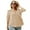Apricot, variant on LOMON Women's 3/4 Sleeve Henley V-Neck Button Up Pleated Back Blouses Swiss Dot Blouse Tops Shirts