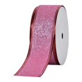 thumbnail image 2 of Pink Glitter Wired Ribbon,Pink with Metallic Edge,Christmas Ribbon for Wreath, ChritmasTree Decoration, Gift Wrapping,Home Decor, 1.5 Inch x 10 Yards, 2 of 7