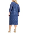 thumbnail image 2 of SL Fashions Women's 2 Pc Lace Jacket  Sheath Dress Blue Size Petite Small, 2 of 2