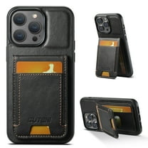 ELEHOLD for iPhone 15 Pro Max Wallet Case,Flip Back Card Holders Premium PU Leather Magentic Closure Stand Function Shockproof Protective Business Case for Men Women,Black