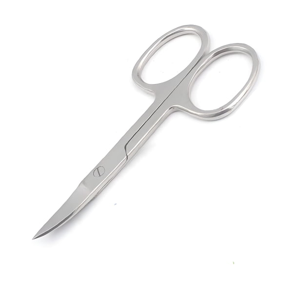 EXLEAF 1 Pc Professional Stainless Steel Scissor Nail Art Manicure Scissors Eyebrow Nose Hair Nail Cuticle Curved Scissors Makeup Tools Hair Scissors