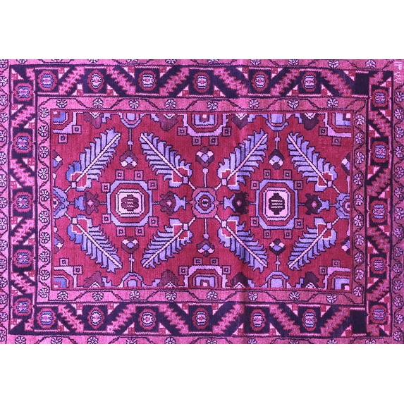 Ahgly Company Indoor Rectangle Persian Purple Traditional Area Rugs, 7' x 10'