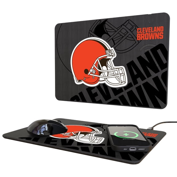 Keyscaper Cleveland Browns 15W Fast Wireless Charger and Mouse Pad