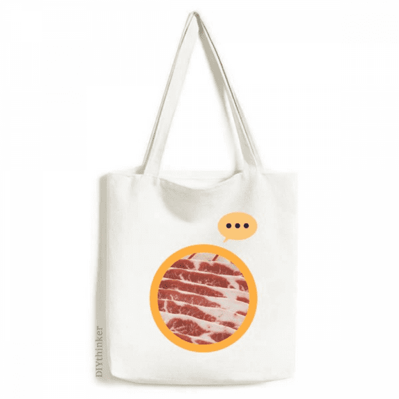 Pork Chops Meat Food Texture Expression Sack Canvas Tote Shoulder Bag