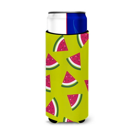 

Caroline s Treasures BB5151MUK Watermelon on Lime Green Michelob Ultra Hugger for slim cans Slim Can multicolor