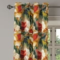 thumbnail image 3 of Ambesonne Vintage Floral Grommet Curtain, Abstract Roses Wild, 50"x60", Dark Green and Orange, 3 of 5