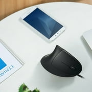 TSV Wired Ergonomic Vertical Mouse, Large Ergonomic Computer Mouse High Precision Optical Mice with 6 Buttons, Adjustable 2400DPI and Reduce Wrist Pain for Office Gaming PC Computer Laptop, Black