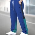 thumbnail image 2 of Zszcpp High Waisted Pants Men'S Long Latest Color Matching Side Breasted Straight Stylish Button Lounge Trousers Casual Trouser, 2 of 7