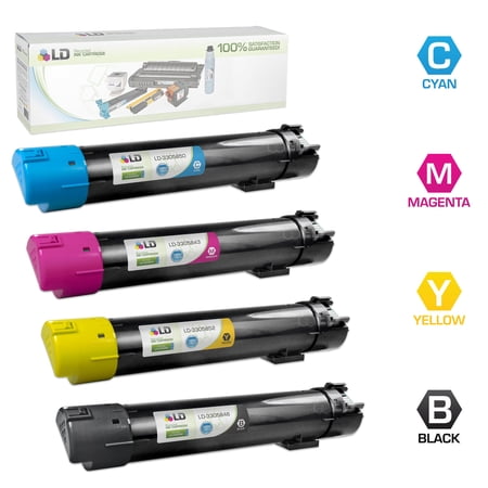Remanufactured Replacements for Dell 5130 Set of 4 HY Toner Cartridges Includes:1 330-5846 BLK  1 330-5850 C  1 330-5843 M  & 1 330-5852 Y for use in Dell Color Laser 5120cdn  5130cdn  & 5140cdn