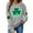 Gray, variant on St.Patrick's Day Sweatshirt Women Irish Shamrock Long Sleeve Shirt Ireland Clover Crewneck Pullover Tops Beige L