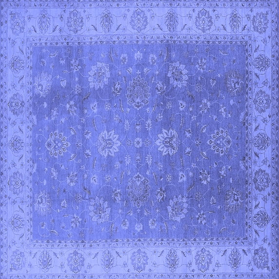 Ahgly Company Indoor Square Oriental Blue Traditional Area Rugs, 3' Square