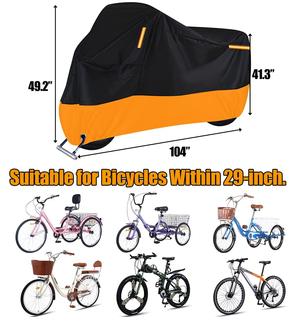 Premium Adult Tricycle Cover, Fit All 3-Wheel Bike or Motorcycles Outdoor and Indoor Storage