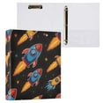 thumbnail image 3 of Cartoon Spaceship Rocket Hardcover 3 Ring Binder 1.5” Round Rings Binder Organizer Letter Size Paper Pockets School Office Supplies, 3 of 9