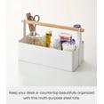 thumbnail image 2 of Yamazaki Home Storage Caddy - 2 Sizes, White, Steel + Wood, Large, Handle, No Assembly, 2 of 7