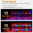 thumbnail image 2 of Costway 60 Inches Ultra-Thin Electric Fireplace Wall-Mounted & Recessed Fireplace Heater, 2 of 10