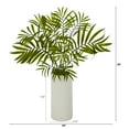 thumbnail image 2 of Nearly Natural 18in. Mini Areca Palm Artificial Plant in White Planter, 2 of 3
