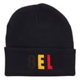 thumbnail image 5 of Belgium BEL Flag Embroidered Long Beanie - Navy OSFM, 5 of 5