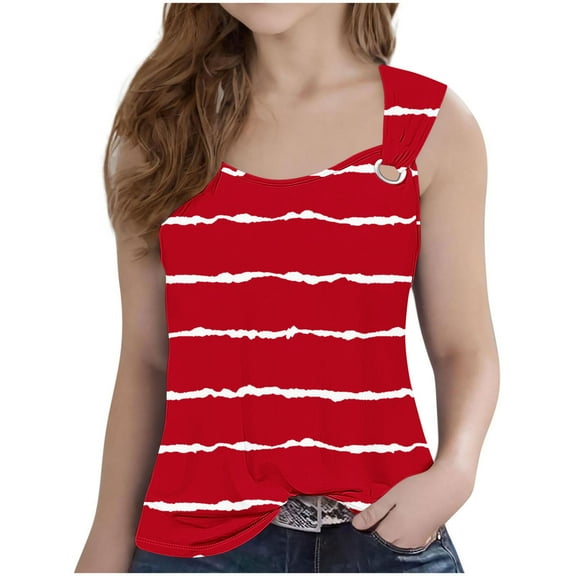 Jalioing Girls Tank Tops Color Block Striped Scoop Neck Sleeveless Summer Shirts Kids Teens Camisoles 5-14 Years