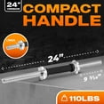 thumbnail image 2 of Metal Threaded Dumbbell Handles Rubber Grip - 24 x 1 inch, 2 of 4