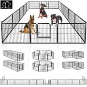 YRLLENSDAN 8/16 Panels 24"/32"/40"H Dog Pens for Outside, Pet Playpen for Backyard Heavy Duty Puppy Playpen with Door Pet Pen for Large Dogs Exercise Fences