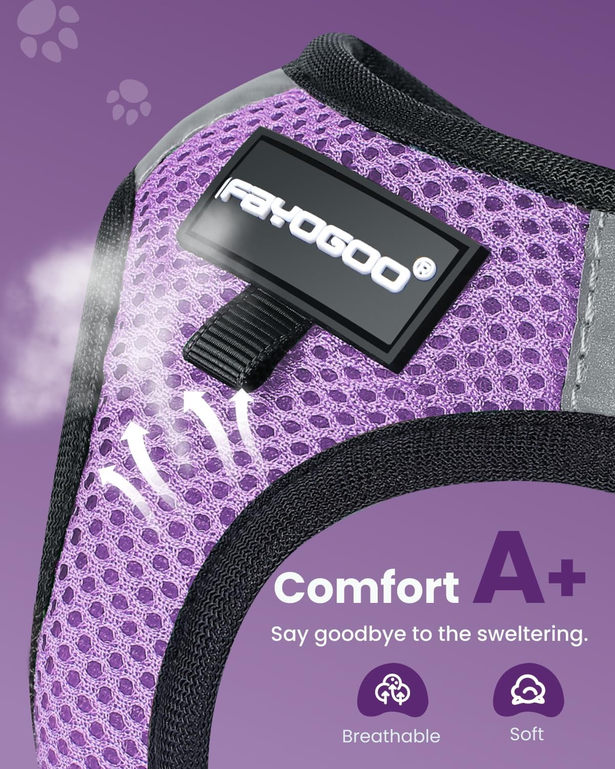 FAYOGOO Escape Proof Cat Harness and Leash Set for Walking, Secure-Fit Step-in Cat Vest Harness, Soft & Lightweight for Kittens and Large Cats