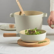 Neoflam FIKA 7 Inch Wok with Ceramic Coating, Non-Stick Pan with Wood Handle
