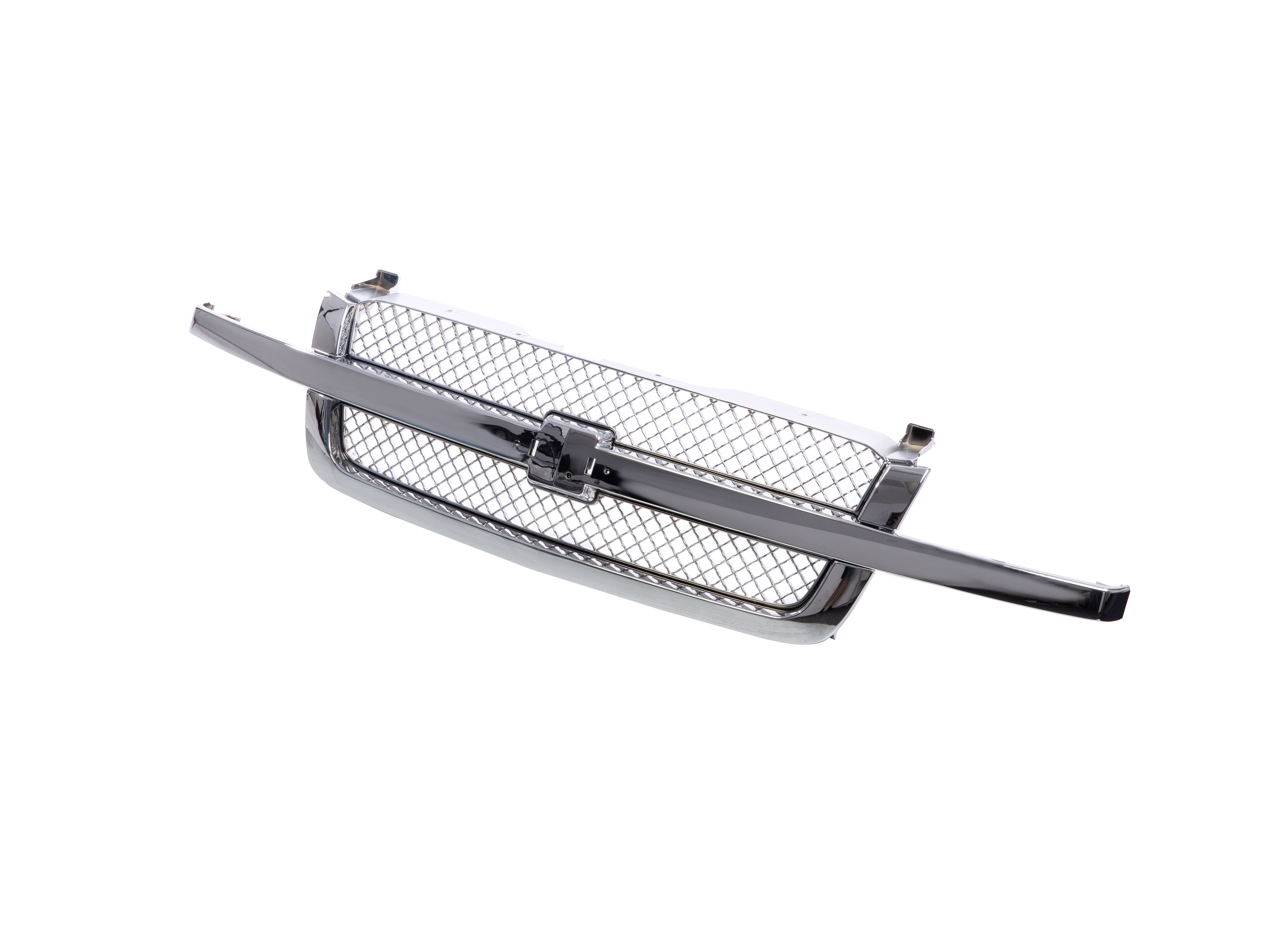 Tomoka Replacement Parts Front Grille Grill All Chrome With Mesh Insert With Center Bar Compatible With Chevrolet Silverado 1500 1500HD 2500 2500HD 3500 Classic 2003-2007 Pickup Truck