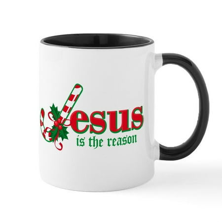 

CafePress - Candy Cane Jesus Mug - 11 oz Ceramic Mug - Novelty Coffee Tea Cup