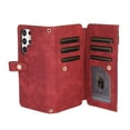 thumbnail image 2 of ELEHOLD Crossbody Wallet Case for Samsung Galaxy S23 Ultra, Magnetic Clasp with Card Slots, Zipper Pocket,Kickstand,PU Leather Detachable Shoulder Strap Lanyard for S23 Ultra,Red, 2 of 8