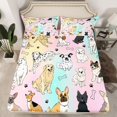 thumbnail image 2 of Homewish Cartoon Pug Dog Full Size Sheets for Teens, Kawaii Dog Animal Bed Sheets, Pink Blue Galaxy Print Sheet Sets, Super Cozy Room Decor, 4 Pieces, 2 of 7