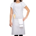 thumbnail image 3 of Mainstays Chef Kitchen Apron, 28" x 32" Cotton Apron with Pocket for Cooking, Baking, Gardening, Gray French Stripe, 3 of 7