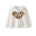 thumbnail image 1 of Women Hoodie  Heart Letters Leopard Print Sweatshirt with Pockets, 1 of 5