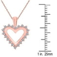 thumbnail image 4 of Mauli Jewels Engagement Necklace for Women 1 Carat Open Heart Diamond Pendant 4 prongs 10K Rose Gold With 18'' Chain|Silver Chain, 4 of 6