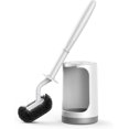 thumbnail image 1 of HAMITOR Toilet Brush and Holder Set: Curved Design Toilet Bowl Cleaner Brush for Deep Cleaning Under Rim - Flexible Bristles with Long Handle, Ventilated Drying Base - RV Bathroom Accessories - White, 1 of 1