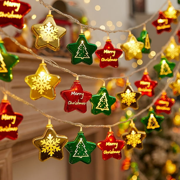 Tira de luces navideñas de 1,5 m, guirnaldas de bolas de nieve LED navideñas, luces decorativas para árboles de Navidad, jardines interiores, luces decorativas para calles, decoraciones navideñas, gui